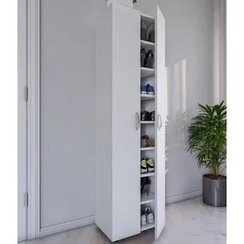 Botník VCM Ulas-XL botník s 8 přihrádkami bílý