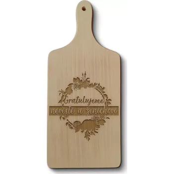 Kuchyňské prkénko Sablio Prkénko Gratulujeme nevěstě a ženichovi
