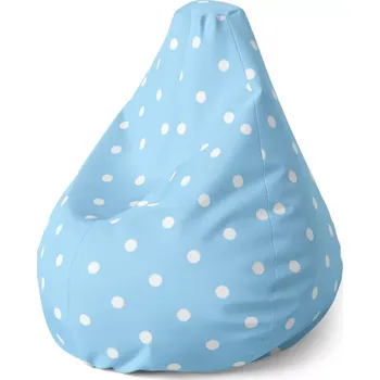 Sedací pytel Sablio Sedací vak Pear Bílé tečky na modré - 140 x 100 x 25 cm