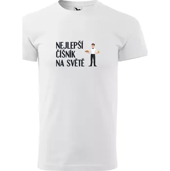 Pánské tričko Sablio Tričko s potiskem Nejlepší číšník na světě - bílé XL