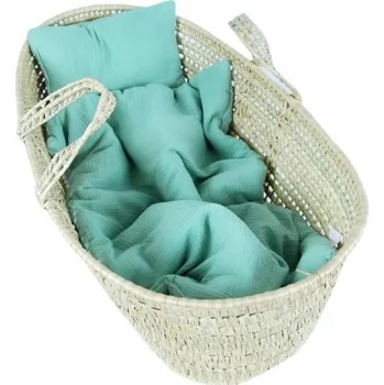 Kočárek Polštářek + deka do kočárku mušelín s výplní / zelená