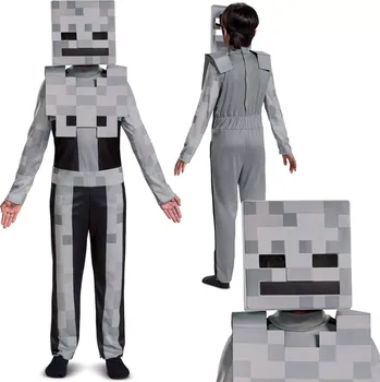 Karnevalový kostým Minecraft dětský kostým skeleton – bílý skelet 137–149 cm (10–12 let)