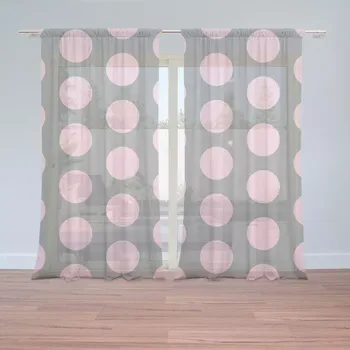 Záclona Sablio Záclony Velké růžové puntíky: 2ks 150x250cm