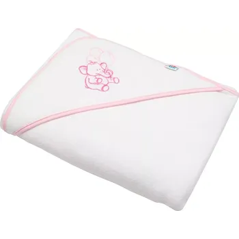 Dětská froté osuška s kapucí se sloníkem 100×100 cm bílá New Baby