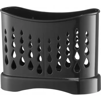 Odkapávač na nádobí ODKAPÁVAČ NA PŘÍBORY 2-KOMOROVÝ DOMOTTI ASCA PLASTOVÝ ČERNÝ