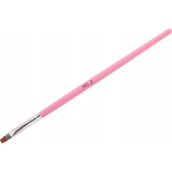 Štětec na gelové nehty, tuhý, Kulatý, dřevěná růžová rukojeť, velikost 2