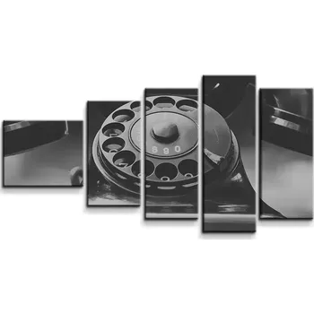 Obraz Sablio Obraz - 5-dílný Starý telefon - 100x60 cm