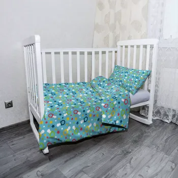 Povlečení Sablio Mikroplyšové dětské povlečení do postýlky Dudlíky a hvězdy - 120x90 / 40x60