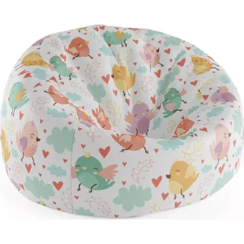 Sedací pytel Sablio Sedací vak Cocoon Oblak s ptáčky - 75 x 45 x 35 cm