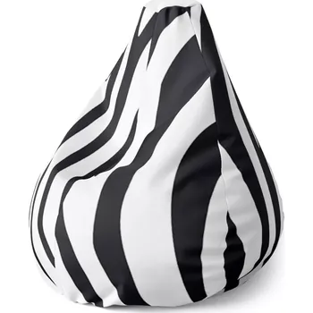 Sedací pytel Sablio Sedací vak Pear Vzor zebry - 70 x 95 x 15 cm