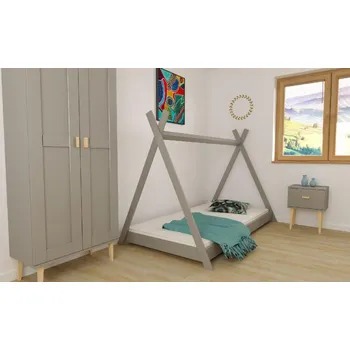 Dětská postel Postel teepee 160x80 cm šedá + rošt ZDARMA