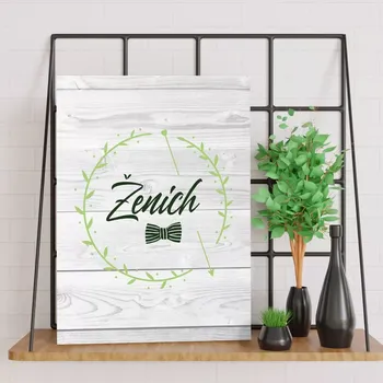 Plechová cedule Sablio Dárková cedulka Ženich motýlek: 30x40 cm