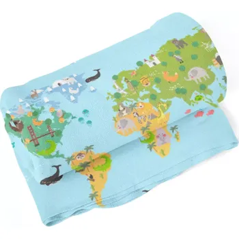 deka Sablio Deka Zvířecí mapa světa - 150x120 cm