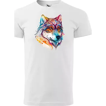 Sablio Tričko s potiskem Wolf paint 2 - bílé L