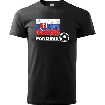 Sablio Tričko s potiskem Fandíme slovenskému fotbalu - černé 5XL