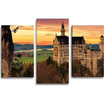 Obraz Sablio Obraz - 3-dílný Hrad - 75x50 cm