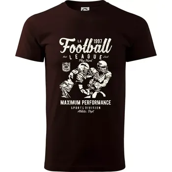 Pánské tričko Football League plakát - Klasické pánské triko vyšší gramáže - L ( Kávová )