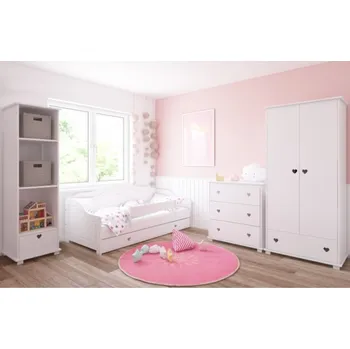 Dětská postel Postel Zina 160/80 cm - bílá + matrace + šuplík