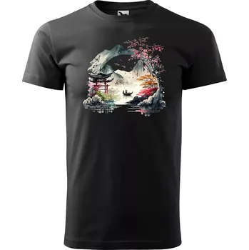 Pánské tričko Sablio Tričko s potiskem Japan - černé 3XL