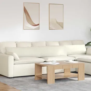 Podsedák Pohovkové polštáře 2 pcs Krémová 200 x 40 cm Žebrovaná látka