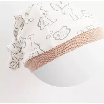 Kojenecká čepice Dětská bavlněná čepička NEW BABY Rabbit Friends