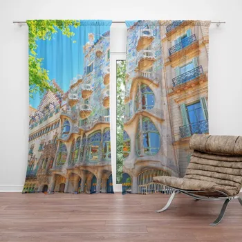 Závěs Sablio Závěs Barcelona Gaudi Casa Batllo 2: 2ks 140x250cm