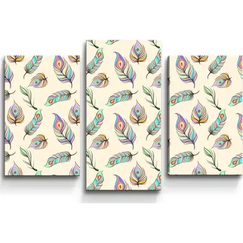 Obraz Sablio Obraz - 3-dílný Paví peříčka - 75x50 cm
