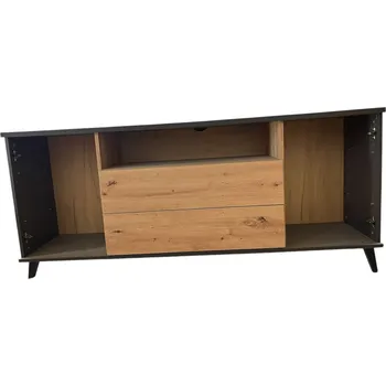 Televizní stolek Domus TV stolek Karin černý Složené, chybí dvířka skříněk!