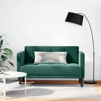 Pohovka vidaXL Loveseat Sofa tmavě zelená 111 cm samet