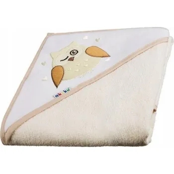 Dětská osuška 80x80 béžová sova