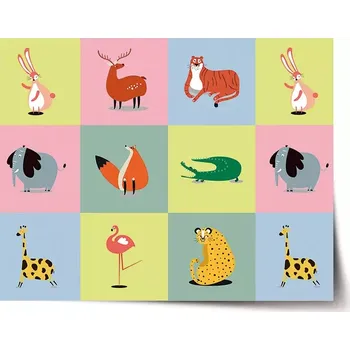 Plakát Sablio Plakát Zvířátka ze Zoo - 60x40 cm