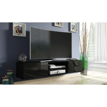 Televizní stolek Závěsná TV skříňka 120 cm černá lesk