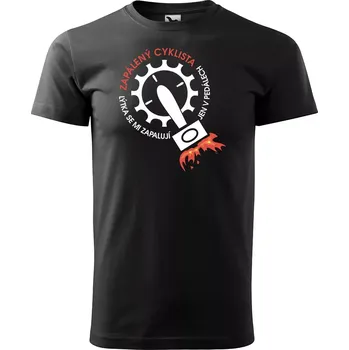 Pánské oblečení Sablio Tričko s potiskem Zapálený cyklista černé M