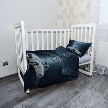 Povlečení Sablio Mikroplyšové dětské povlečení do postýlky Mercedes-Benz 300 SL V lese - 120x90 / 40x60