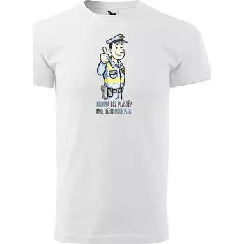 Sablio Tričko s potiskem pro policistu Hrdina bez pláště? Ano, jsem policista - bílé L