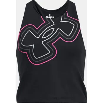 Dívčí tričko Dívčí tílko Under Armour Motion Branded Crop Tank 1384210-001 Černá YXL