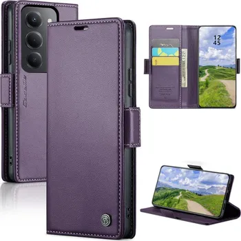 Pouzdro na mobilní telefon Flipové pouzdro Caseme pro Xiaomi Redmi 15, fialové