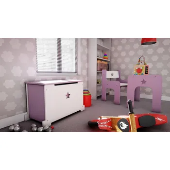 úložný prostor na hračky Dětská truhla na hračky / hvězda růžová