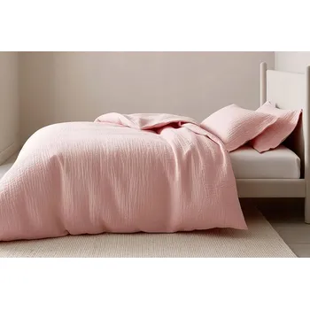 Povlečení Dadka Povlečení mušelín do postýlky Růžové 100x135, 45x60 cm