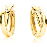 JVD Dámské pozlacené kruhové stříbrné náušnice se zirkony SVLE1436XH2GO00