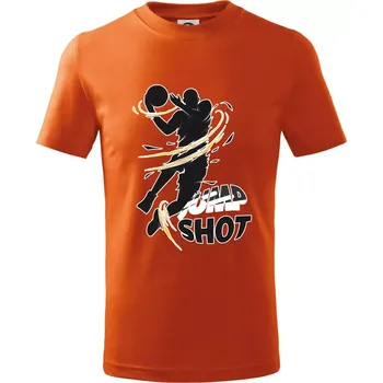 Chlapecké oblečení Basketball - jump shot - Tričko dětské bavlněné - 104-110cm / 3-4 roky ( Oranžová )