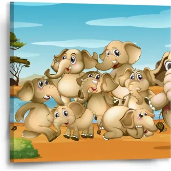 Obraz Sablio Obraz Sloni - 50x50 cm