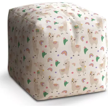 Taburet Sablio Taburet Cube Roztomilé lamy: 40x40x40 cm