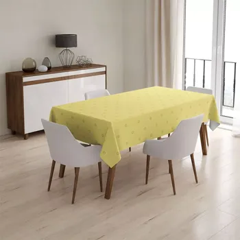 ubrus Sablio Ubrus Červené kroužky na žluté - 130x130 cm