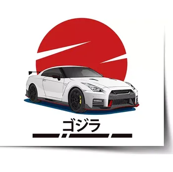 Plakát Sablio Plakát Nissan GTR 35 Japonské slunce - 60x40 cm