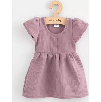 Kojenecké šaty dětské mušelínové šaty new baby levandulové 62 (3–6 m)