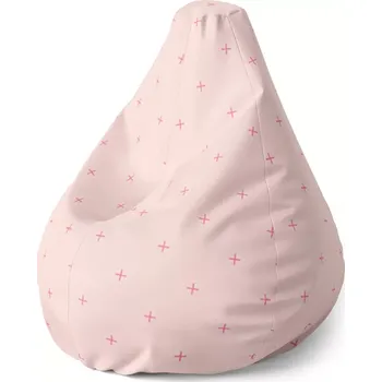 Sedací pytel Sablio Sedací vak Pear Růžové křížky na světle růžové - 70 x 95 x 15 cm