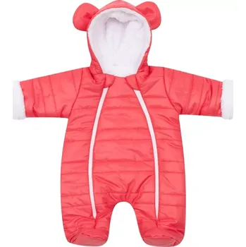 Kojenecká kombinéza Zimní kojenecká kombinéza s oušky New Baby Pumi red raspberry 68