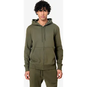 Pánská mikina DOMYOS Pánská meltonová fitness mikina s kapucí 2XL KAŠTANOVÁ|ZELENÁ