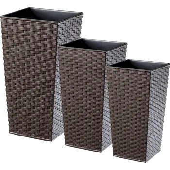 Květináč Květináč čtvercový Kadax béžový plast 29 cm x 29 cm x 57 cm